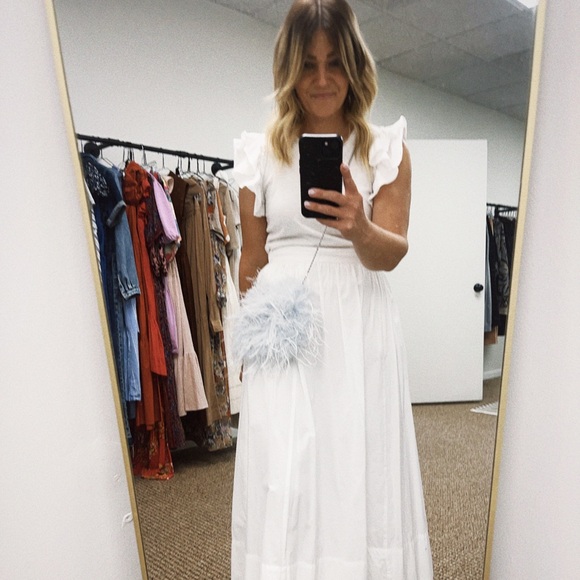 LOEFFLER RANDALL zahara feather clutch shoulder bag - lt. blue - Picture 5 of 6